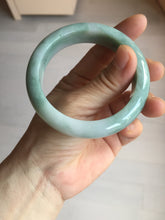 Load image into Gallery viewer, 56.3mm certified 100% natural type A light green white chubby jadeite jade bangle BQ62-6872
