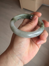 Load image into Gallery viewer, 57.7mm certified Type A 100% Natural dark green brown white with floating seaweed Jadeite Jade bangle BS24-7692
