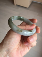 Load image into Gallery viewer, 57.7mm certified Type A 100% Natural dark green brown white with floating seaweed Jadeite Jade bangle BS24-7692
