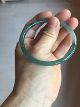 Load image into Gallery viewer, 57.4mm Certified Type A 100% Natural icy watery spring-water green/blue/gray Guatemala slim round cut Jadeite bangle PA101-5537
