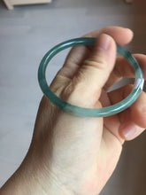 Load image into Gallery viewer, 57.4mm Certified Type A 100% Natural icy watery spring-water green/blue/gray Guatemala slim round cut Jadeite bangle PA101-5537
