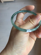 Load image into Gallery viewer, 57.4mm Certified Type A 100% Natural icy watery spring-water green/blue/gray Guatemala slim round cut Jadeite bangle PA101-5537
