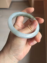 Load image into Gallery viewer, 56.8mm Certified 100% natural Type A icy watery oily dark green/gray(淡油青) jadeite jade bangle PB174-0353
