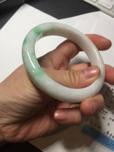 Load image into Gallery viewer, 58mm Certified Type A 100% Natural sunny green/white(白底青) Jadeite Jade bangle AM100-2810
