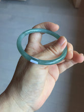 Load image into Gallery viewer, 55.5mm Certified Type A 100% Natural light green/blue/gray Guatemala slim round cut Jadeite bangle PD68-1470

