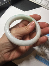 Load image into Gallery viewer, 58mm Certified Type A 100% Natural sunny green/white(白底青) Jadeite Jade bangle AM100-2810
