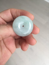 Load image into Gallery viewer, 28.6/5.6mm Type A 100% Natural sunny green light purple red Jadeite Jade Safety Guardian Button donuts Pendant group BP112
