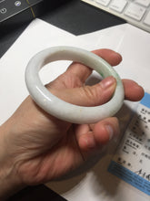 Load image into Gallery viewer, 58mm Certified Type A 100% Natural sunny green/white(白底青) Jadeite Jade bangle AM100-2810
