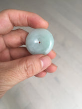 Load image into Gallery viewer, 28.6/5.6mm Type A 100% Natural sunny green light purple red Jadeite Jade Safety Guardian Button donuts Pendant group BP112
