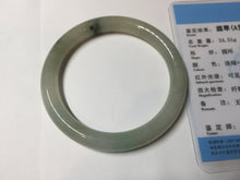 Load image into Gallery viewer, 54.2mm Certified type A 100% Natural light green yellow brown floating seaweed round cut Jadeite bangle E88-6622
