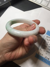 Load image into Gallery viewer, 58mm Certified Type A 100% Natural sunny green/white(白底青) Jadeite Jade bangle AM100-2810
