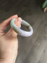 Load image into Gallery viewer, 47.5mm Certified Type A 100% Natural light green/purple/brown (Fu Lu Shou) oval Jadeite Jade bangle AT57-4197
