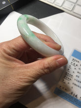 Load image into Gallery viewer, 58mm Certified Type A 100% Natural sunny green/white(白底青) Jadeite Jade bangle AM100-2810
