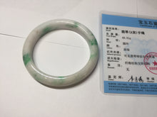 Load image into Gallery viewer, 57mm Certified Type A 100% Natural sunny green/white(白底青) Jadeite Jade bangle AY91-2805
