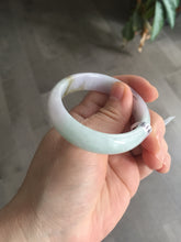 Load image into Gallery viewer, 47.5mm Certified Type A 100% Natural light green/purple/brown (Fu Lu Shou) oval Jadeite Jade bangle AT57-4197
