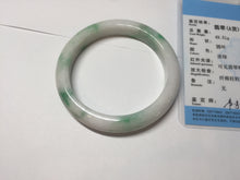 Load image into Gallery viewer, 57mm Certified Type A 100% Natural sunny green/white(白底青) Jadeite Jade bangle AY91-2805
