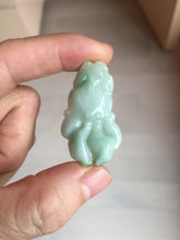 Load image into Gallery viewer, 100% Natural clear sunny green gray  jadeite jade golden fish Pendant group BP109
