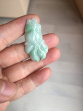 Load image into Gallery viewer, 100% Natural clear sunny green gray  jadeite jade golden fish Pendant group BP109
