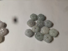 Load image into Gallery viewer, 12.7mm 100% natural light green/purple carved lotus jadeite jade beads (supply) AX30
