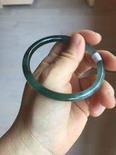 Load image into Gallery viewer, 59.2mm Certified Type A 100% Natural icy watery spring-water green/blue/gray Guatemala slim round cut Jadeite bangle PA99-5535

