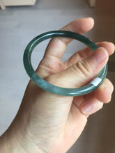 Load image into Gallery viewer, 59.2mm Certified Type A 100% Natural icy watery spring-water green/blue/gray Guatemala slim round cut Jadeite bangle PA99-5535
