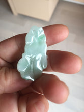 Load image into Gallery viewer, 100% Natural clear sunny green gray  jadeite jade golden fish Pendant group BP109
