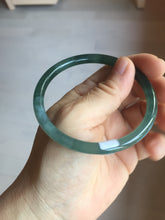 Load image into Gallery viewer, 59.2mm Certified Type A 100% Natural icy watery spring-water green/blue/gray Guatemala slim round cut Jadeite bangle PA99-5535
