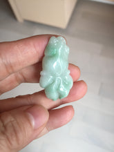 Load image into Gallery viewer, 100% Natural clear sunny green gray  jadeite jade golden fish Pendant group BP109
