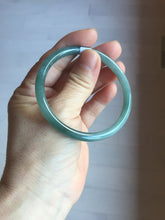 Load image into Gallery viewer, 55mm Certified Type A 100% Natural light green/blue/gray Guatemala slim round cut Jadeite bangle PD65-1469
