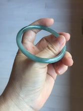 Load image into Gallery viewer, 55mm Certified Type A 100% Natural light green/blue/gray Guatemala slim round cut Jadeite bangle PD65-1469
