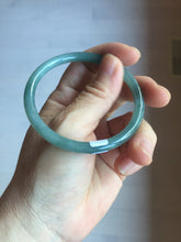 Load image into Gallery viewer, 55mm Certified Type A 100% Natural light green/blue/gray Guatemala slim round cut Jadeite bangle PD65-1469
