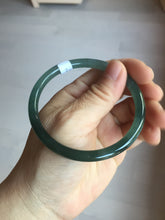 Load image into Gallery viewer, 59.2mm Certified Type A 100% Natural icy watery spring-water green/blue/gray Guatemala slim round cut Jadeite bangle PA99-5535
