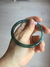 Load image into Gallery viewer, 59.2mm Certified Type A 100% Natural icy watery spring-water green/blue/gray Guatemala slim round cut Jadeite bangle PA99-5535
