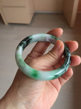 Load image into Gallery viewer, 56mm certified Type A 100% Natural sunny green/dark green/jungle green/light purple Jadeite Jade bangle AQ85-7885
