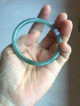Load image into Gallery viewer, 55mm Certified Type A 100% Natural light green/blue/gray Guatemala slim round cut Jadeite bangle PD65-1469

