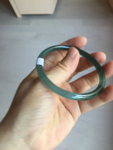 Load image into Gallery viewer, 59.2mm Certified Type A 100% Natural icy watery spring-water green/blue/gray Guatemala slim round cut Jadeite bangle PA99-5535
