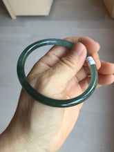 Load image into Gallery viewer, 59.2mm Certified Type A 100% Natural icy watery spring-water green/blue/gray Guatemala slim round cut Jadeite bangle PA99-5535
