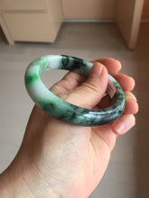 Load image into Gallery viewer, 56mm certified Type A 100% Natural sunny green/dark green/jungle green/light purple Jadeite Jade bangle AQ85-7885
