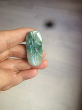 Load image into Gallery viewer, 100% natural type A icy watery light green/dark green jadeite jade leaf pendant group AZ100
