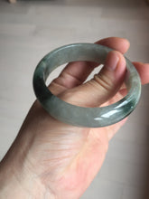 Load image into Gallery viewer, 53.7mm certificated Type A 100% Natural dark green gray black Jadeite Jade bangle S87-7052
