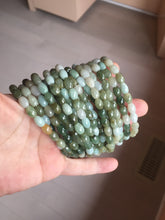 Load image into Gallery viewer, 100% natural type A dark green brown green white olive(Lulutong) jadeite jade beads bracelet group PB225
