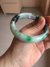 Load image into Gallery viewer, 56mm certified Type A 100% Natural sunny green/dark green/jungle green/light purple Jadeite Jade bangle AQ85-7885
