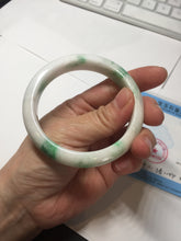 Load image into Gallery viewer, 57mm Certified Type A 100% Natural sunny green/white(白底青) Jadeite Jade bangle AY91-2805
