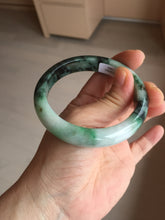 Load image into Gallery viewer, 56mm certified Type A 100% Natural sunny green/dark green/jungle green/light purple Jadeite Jade bangle AQ85-7885
