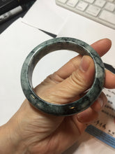 Load image into Gallery viewer, 56mm Certified Type A 100% Natural dark green blue The vines of time Jadeite Jade bangle PA61-5319
