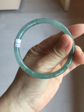 Load image into Gallery viewer, 56mm Certified Type A 100% Natural icy watery spring-water green/blue/gray Guatemala slim round cut Jadeite bangle PA98-5539
