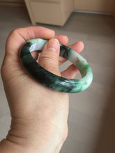 Load image into Gallery viewer, 56mm certified Type A 100% Natural sunny green/dark green/jungle green/light purple Jadeite Jade bangle AQ85-7885
