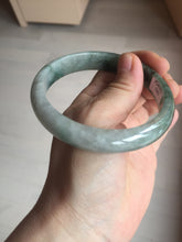 Load image into Gallery viewer, 60.5mm Certified Type A 100% Natural dark green/gray Jadeite Jade bangle S88-7057
