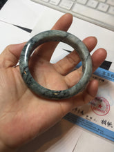 Load image into Gallery viewer, 56mm Certified Type A 100% Natural dark green blue The vines of time Jadeite Jade bangle PA61-5319
