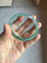 Load image into Gallery viewer, 56mm Certified Type A 100% Natural icy watery spring-water green/blue/gray Guatemala slim round cut Jadeite bangle PA98-5539

